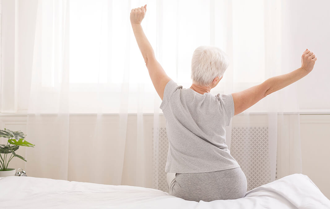 Woman stretching in the morning